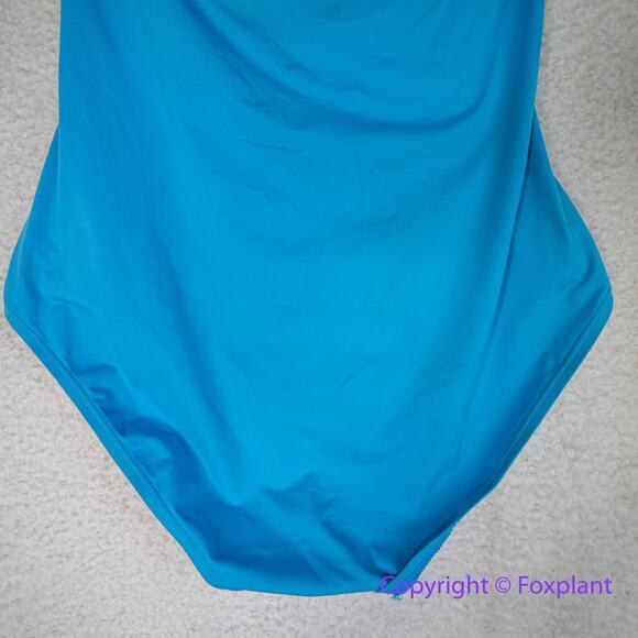 Tommy Bahama Ruched Halter Cobalt Blue One-Piece Swimsuit, women size 10 - Picture 6 of 10